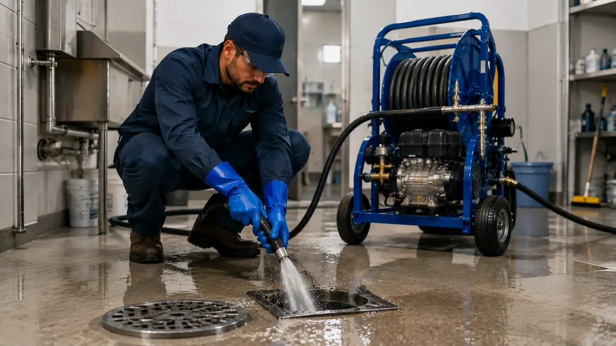 Floor Drain Hydro Jet Cleaning in Belmont