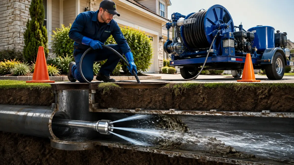 Main Sewer Line Hydro Jet Cleaning in Belmont