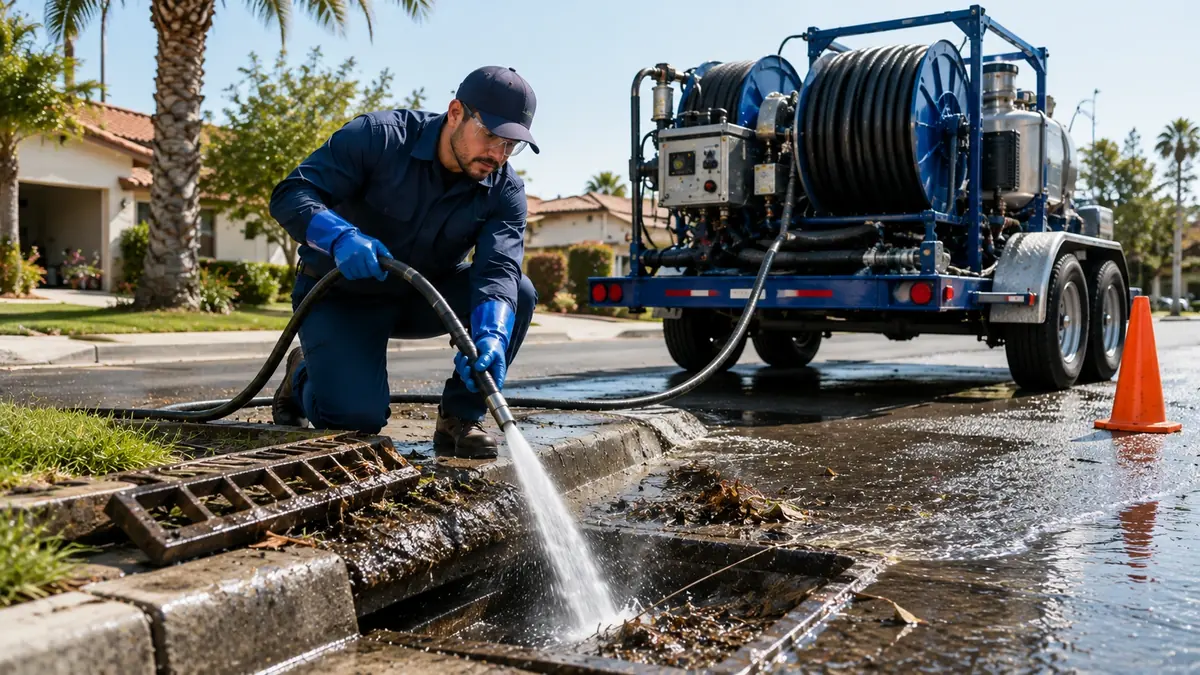 Storm Drain Hydro Jet Cleaning in Belmont